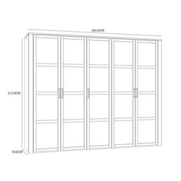 Wyld Haus Geneva 5-Door Wardrobe In White Riviera Oak And Sibiu Light Larch With Shelves And Hanging Rails - thumbnail 6
