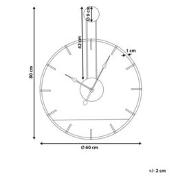 Wyld And Coco Nordichaus Wall Clock Black Metal And Wood Industrial Scandi 60Cm - thumbnail 4