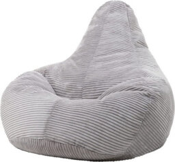 icon Dalton Cord Adults Bean Bag Recliner And Pouffe, Ready Filled Beanbag And Footstool Grey - thumbnail 5