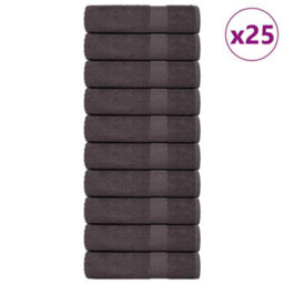 Berkfield Bath Towels 25 Pcs Anthracite 100X150 Cm 360 Gsm 100% Cotton - thumbnail 1