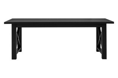 Orsina Oak Wood Black Dining Table, Sleek Small Dining Table, Slim Line Detailed Kitchen Table For Livingroom - image 1
