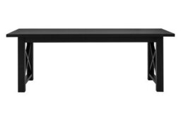 Orsina Oak Wood Black Dining Table, Sleek Small Dining Table, Slim Line Detailed Kitchen Table For Livingroom - thumbnail 1