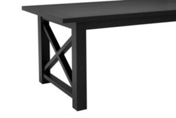 Orsina Oak Wood Black Dining Table, Sleek Small Dining Table, Slim Line Detailed Kitchen Table For Livingroom - thumbnail 5