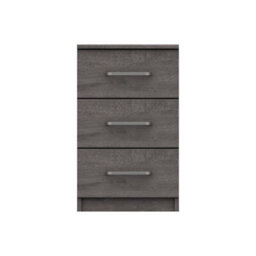 Rochester 3 Drawer Bedside Chest - Dark Grey Oak On Express Delivery And Ready Assembled