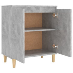 Berkfield Sturdy Sideboard&solid Wood Legs Concrete Grey 60X35X70 Cm Engineered Wood - thumbnail 7