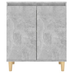 Berkfield Sturdy Sideboard&solid Wood Legs Concrete Grey 60X35X70 Cm Engineered Wood - thumbnail 5