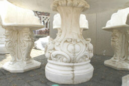 White Stone Garden Table And Stone Garden Chairs - Set - thumbnail 5