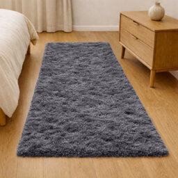 Aspire Homeware Non-Slip Grey Shaggy Rug Soft Fluffy Washable, Medium Hallways Runner, (L)150Cm X (W)80Cm - thumbnail 6