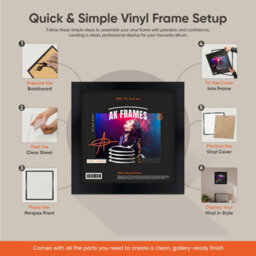 "12X12""  Purple Modern Vinyl Record Frame For 12 Inch Lp Album Covers - Elegant Wall Display - Ak Frames" - thumbnail 7