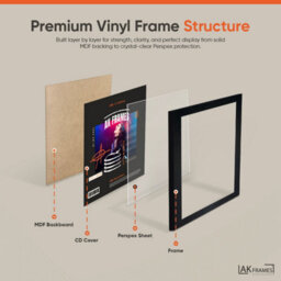 "12X12""  Purple Modern Vinyl Record Frame For 12 Inch Lp Album Covers - Elegant Wall Display - Ak Frames" - thumbnail 6