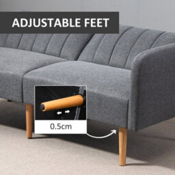 Homcom 3 Seater Linen Sofa Bed With Adjustable Backrest For Living Room - thumbnail 6