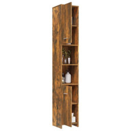 Berkfield Bathroom Cabinet Smoked Oak 30X30X183.5 Cm Engineered Wood - thumbnail 8