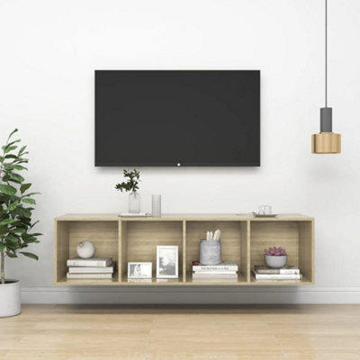 Berkfield Wall-Mounted Tv Cabinet Sonoma Oak 37X37X142.5 Cm Engineered Wood - image 1