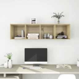 Berkfield Wall-Mounted Tv Cabinet Sonoma Oak 37X37X142.5 Cm Engineered Wood - thumbnail 6