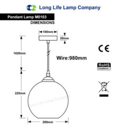 Long Life Lamps Company Vintage Glass Globe Ceiling Hanging Pendant Light Shade Mosaic Lighting M0103 - thumbnail 2