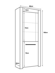 Furneo High Gloss & Matt White Display Cabinet Cupboard Milano 09 Blue Led Lights - thumbnail 3