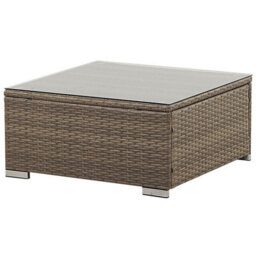 Beliani Garden Corner Sofa With Table 6 Seater Belvedere Pe Rattan White - thumbnail 9