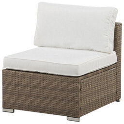 Beliani Garden Corner Sofa With Table 6 Seater Belvedere Pe Rattan White - thumbnail 8