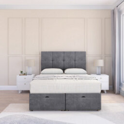 "Sloomy Jasmine Armour Coniston 2Ft6 Ottoman Bed End Opening With Sprung Memory Mattress & 26"" Headboard-Small Single" - thumbnail 2