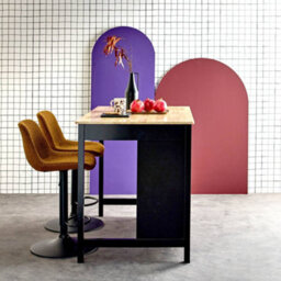 Sweeek - 3 In 1 Kitchen Island, Storage, Work Surface, Dining Table, 5 Shelves, 1 Door, 1 Drawer, W 120 X D 75 X H 90Cm - thumbnail 4