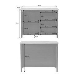 Sweeek - 3 In 1 Kitchen Island, Storage, Work Surface, Dining Table, 5 Shelves, 1 Door, 1 Drawer, W 120 X D 75 X H 90Cm - thumbnail 5