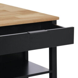 Sweeek - 3 In 1 Kitchen Island, Storage, Work Surface, Dining Table, 5 Shelves, 1 Door, 1 Drawer, W 120 X D 75 X H 90Cm - thumbnail 8