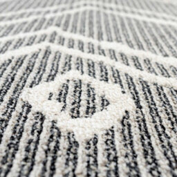 Loomed Grey Cream Moroccan Berber Diamond Geometric Living Area Rug 80X150Cm - thumbnail 5