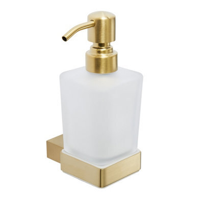 FNX Bathrooms Brushed Brass Soap Dispenser - Wall-Mounted Modern Bathroom Accessory - image 1