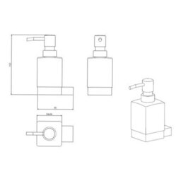 FNX Bathrooms Brushed Brass Soap Dispenser - Wall-Mounted Modern Bathroom Accessory - thumbnail 2