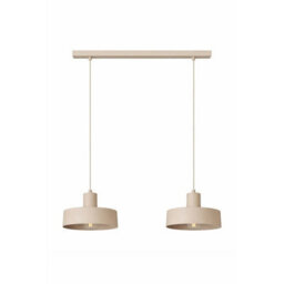 Luminosa Lighting Luminosa Velyo Bar Pendant Ceiling Light Beige 2X E27 - thumbnail 1