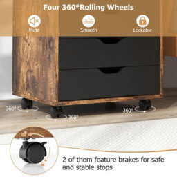 Costway 7 Drawer Chest Mobile Storage Dresser Floor Cabinet Organizer W/ Wheels - thumbnail 7