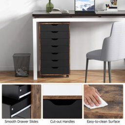 Costway 7 Drawer Chest Mobile Storage Dresser Floor Cabinet Organizer W/ Wheels - thumbnail 9