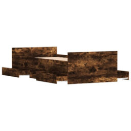 Berkfield Bed Frame With Headboard And Footboard Smoked Oak 100X200 Cm - thumbnail 5