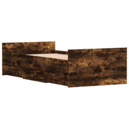 Berkfield Bed Frame With Headboard And Footboard Smoked Oak 100X200 Cm - thumbnail 8