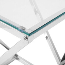 Beliani Side Table Beverly Glass Silver - thumbnail 5