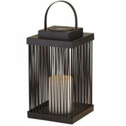Lighting Collection Small Rattan Solar Outdoor Lantern