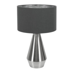Valuelights Jax Chrome Dimmable Touch Table Lamp With Charcoal With Chrome Inner Lamp Shade - thumbnail 2