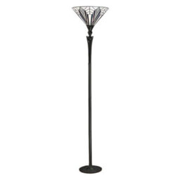 Luminosa Lighting Luminosa Astoria 1 Light Floor Lamp Uplighter Black, Tiffany Style Glass, E27