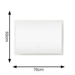 Valuelights Mirror Ip44 Bathroom Demister Touch Control Backlit Led 50 X 70Cm Mirror Light - thumbnail 9