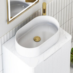 Royal Bathrooms Avenza 800mm Matt White Wall Hung Bathroom Countertop Vanity Unit 2 Drawer With Peak Basin - thumbnail 7