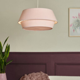 Litecraft Ellie Pink Linen Drum Easy Fit Lamp Shade