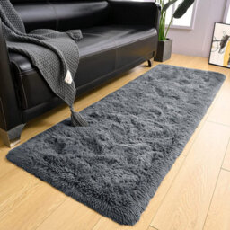 Ameha Shaggy Grey Area Rugs For Bedroom, Hallway Runner Fluffy Rug Anti-Slip - Soft Thick Pile Rug Non-Shedding, 60X220 Cm - thumbnail 5