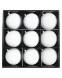 WeRChristmas White Shatterproof Christmas Baubles, 9 Pack, 10 Cm - thumbnail 1