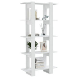 Berkfield Book Cabinet/room Divider White 80X30X160 Cm Engineered Wood - thumbnail 4