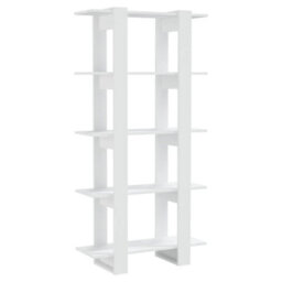 Berkfield Book Cabinet/room Divider White 80X30X160 Cm Engineered Wood - thumbnail 2