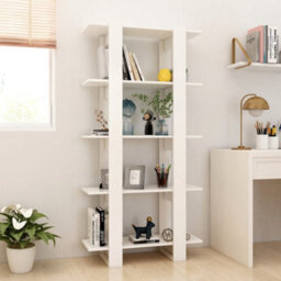 Berkfield Book Cabinet/room Divider White 80X30X160 Cm Engineered Wood - thumbnail 3