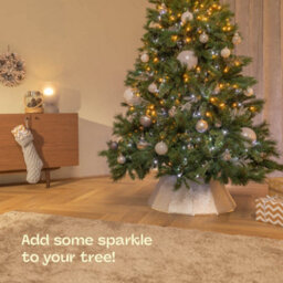 Christmas Village Glossy Silver Collapsible Tree Skirt 68Cm Durable Polyester W/ Velcro Easy Assembly Compact Elegant Décor - thumbnail 3