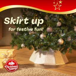 Christmas Village Glossy Silver Collapsible Tree Skirt 68Cm Durable Polyester W/ Velcro Easy Assembly Compact Elegant Décor - thumbnail 2