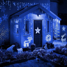 Shatchi 240 Led Icicle Lights 5M - 8 Modes, Blue Outdoor Christmas Lights - thumbnail 4