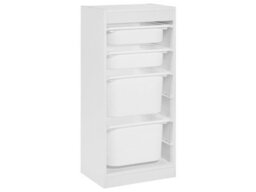 Wyld And Coco Kids Shelf With 4 Plastic Drawers, Matt White, Compact 42 X 30 X 89 Cm - thumbnail 3